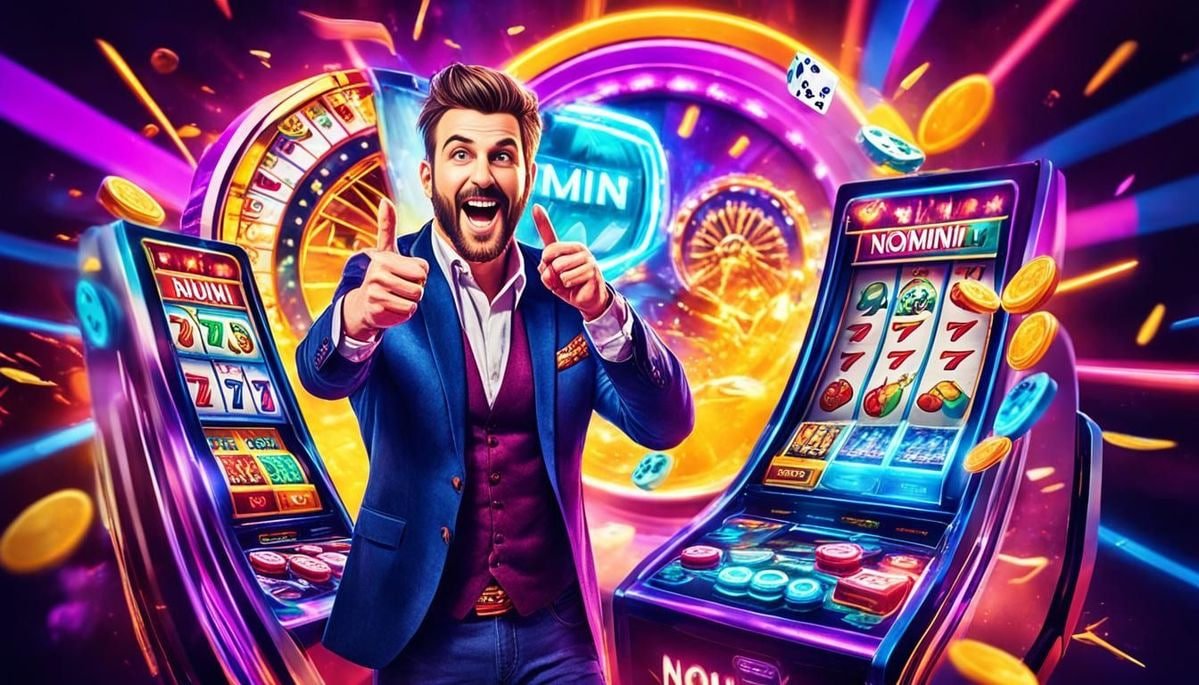 Online Slots — အရောင်တောက်ပနေသော slot machine reels မြင်ကွင်း